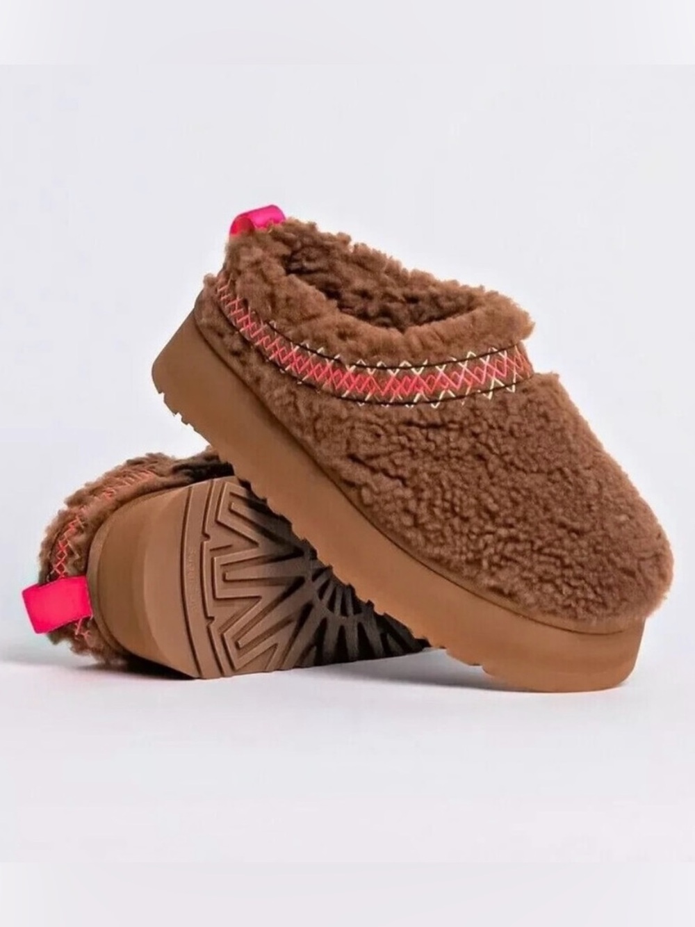 Ugg Tazz Braid Platform Slippers Hardwood Size 9 Like New!